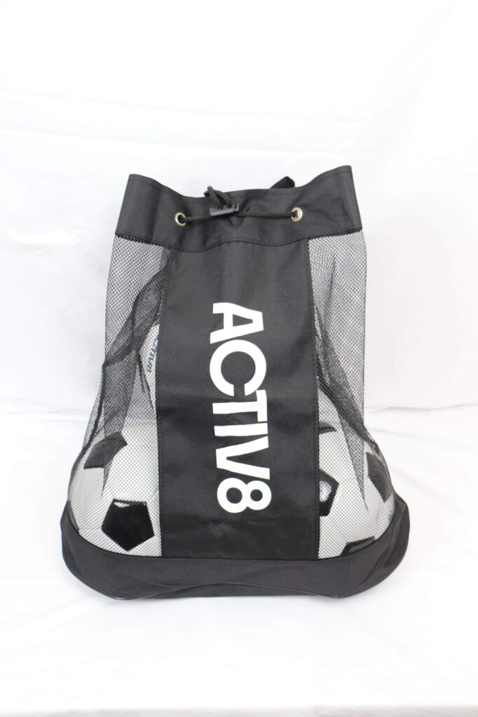 Activate-branded ball bag filled with soccer balls for recess activities. Discover ideas for recess that promote movement and teamwork among students.