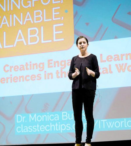 Monica Burns speaking about EdTech at a professional development day