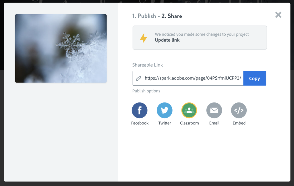 One thing I love about Spark Page is how easy it is to update the link to the published page after you’ve made a few edits. Learn how to use Spark Page for teacher projects.