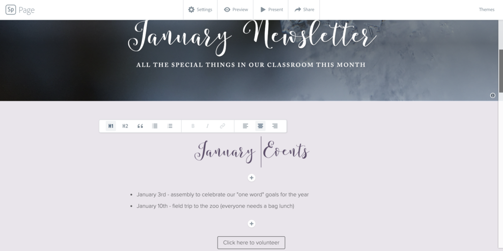 Learn how to use Spark Page for a newsletter. A newsletter is a great way to showcase all of the wonderful things that have happened in the weeks before the newsletter goes out.
