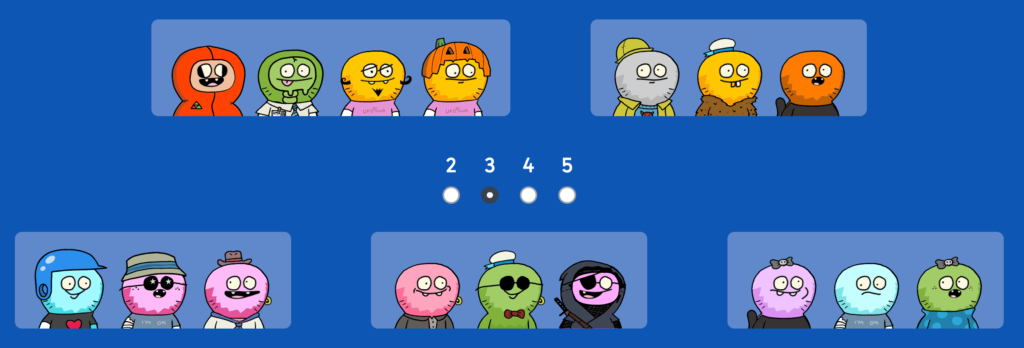 A digital interface displaying cartoon avatars representing students, visually grouped for differentiation. This tool helps educators with grouping students based on various criteria to support personalized learning.
