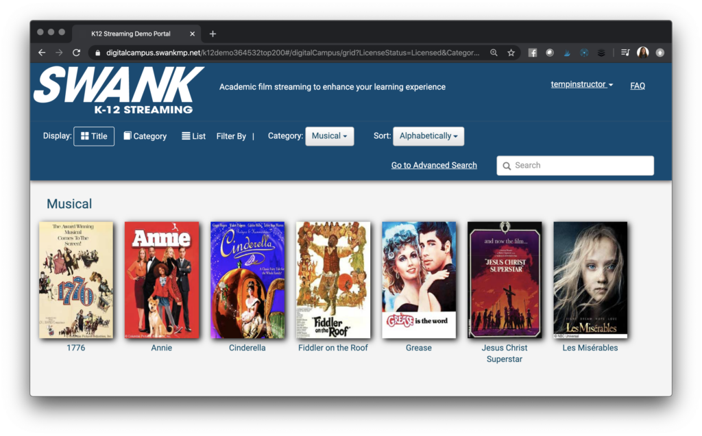 Learn how you can use Swank K12 Streaming to stream movies to students during remote learning initatives using this video platform for schools.