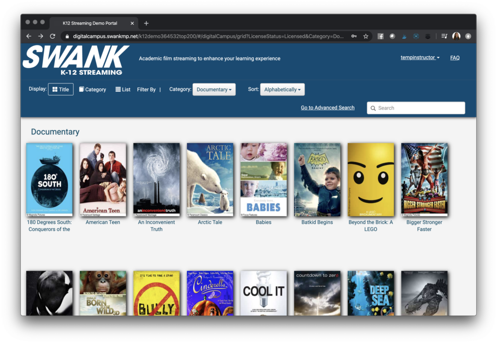 Learn how you can use Swank K12 Streaming to stream movies to students during remote learning initatives using this video platform for schools.