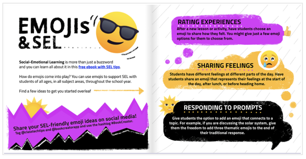 I had so much fun teaming up with the folks at Book Creator to put together a new and totally free ebook all about how to use emojis with students.