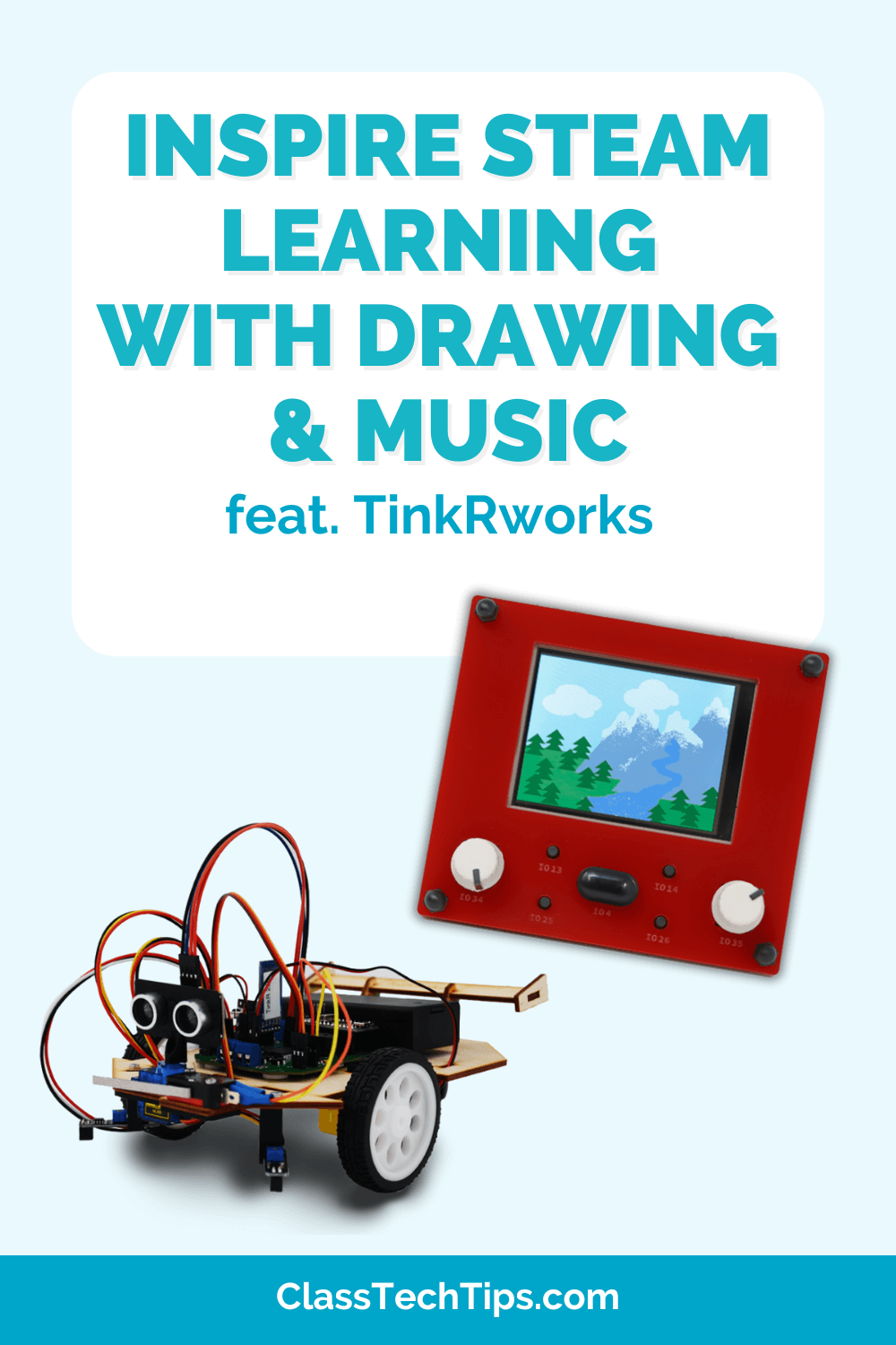 Promote STEAM learning in classrooms with TinkRworks. Engage students through creative drawing and music projects integrating science, technology, engineering, arts, and math.